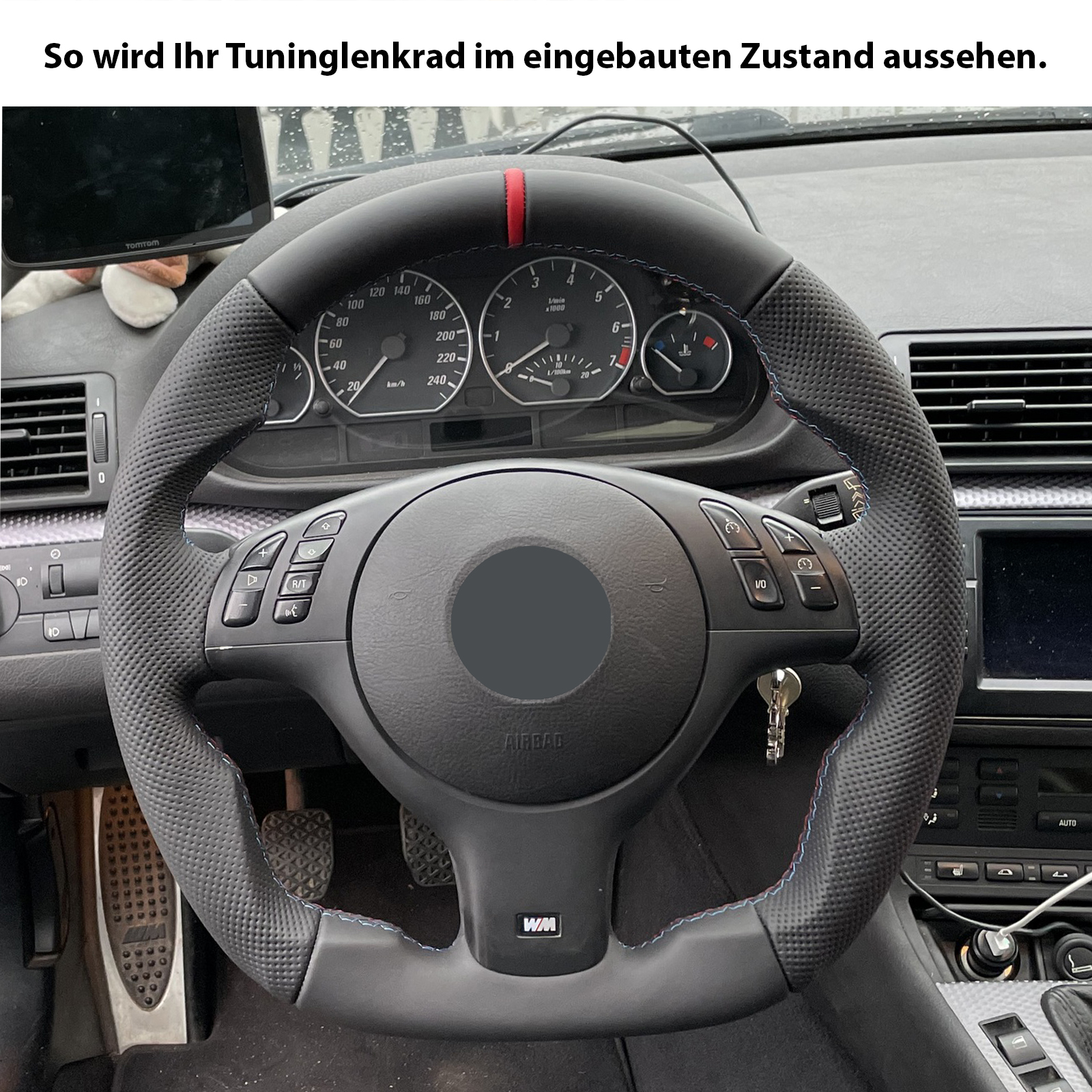 BMW Lenkrad E46 für Multifunktionstasten Daumenauflagen Kombibezug M Naht