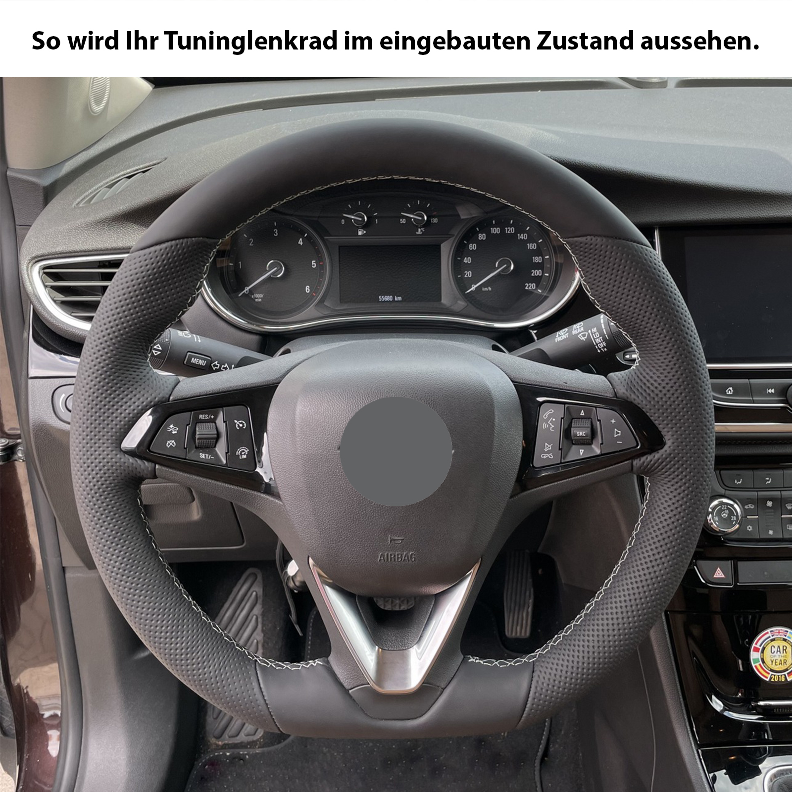 Kaufe Schwarzer Wildleder-Lenkradbezug für Opel Astra(K.) Corsa